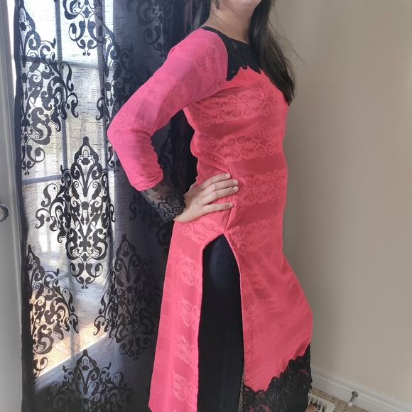 Indian suit, chicken plazo wit Georgette ku - Picture 5 of 7